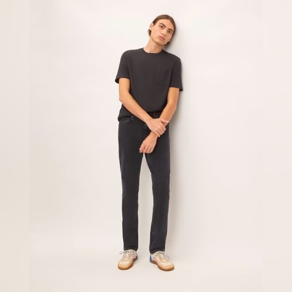 EVERLANE UNIFORM The Slim 4-Way Stretch Organic Jean Washed Black 33